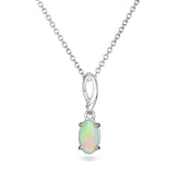 Opal & White Gold Pendant - Dracakis Jewellers